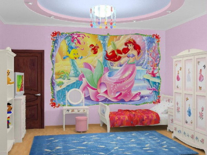 Papiers peints design pour une chambre spacieuse pour petite princesse