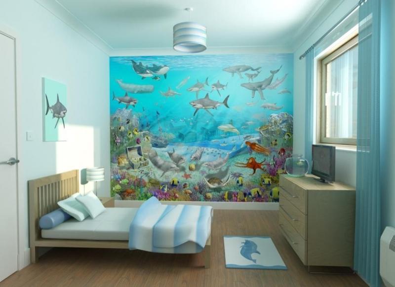 Foto di sfondi tematici per decorare il muro nella stanza dei bambini per un ragazzo