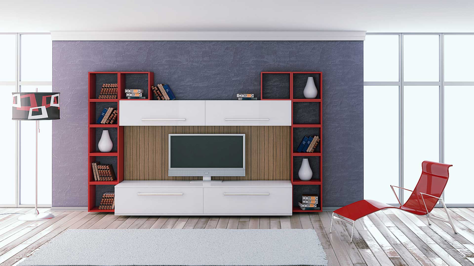 Stylish modular systems for the interior of the living room