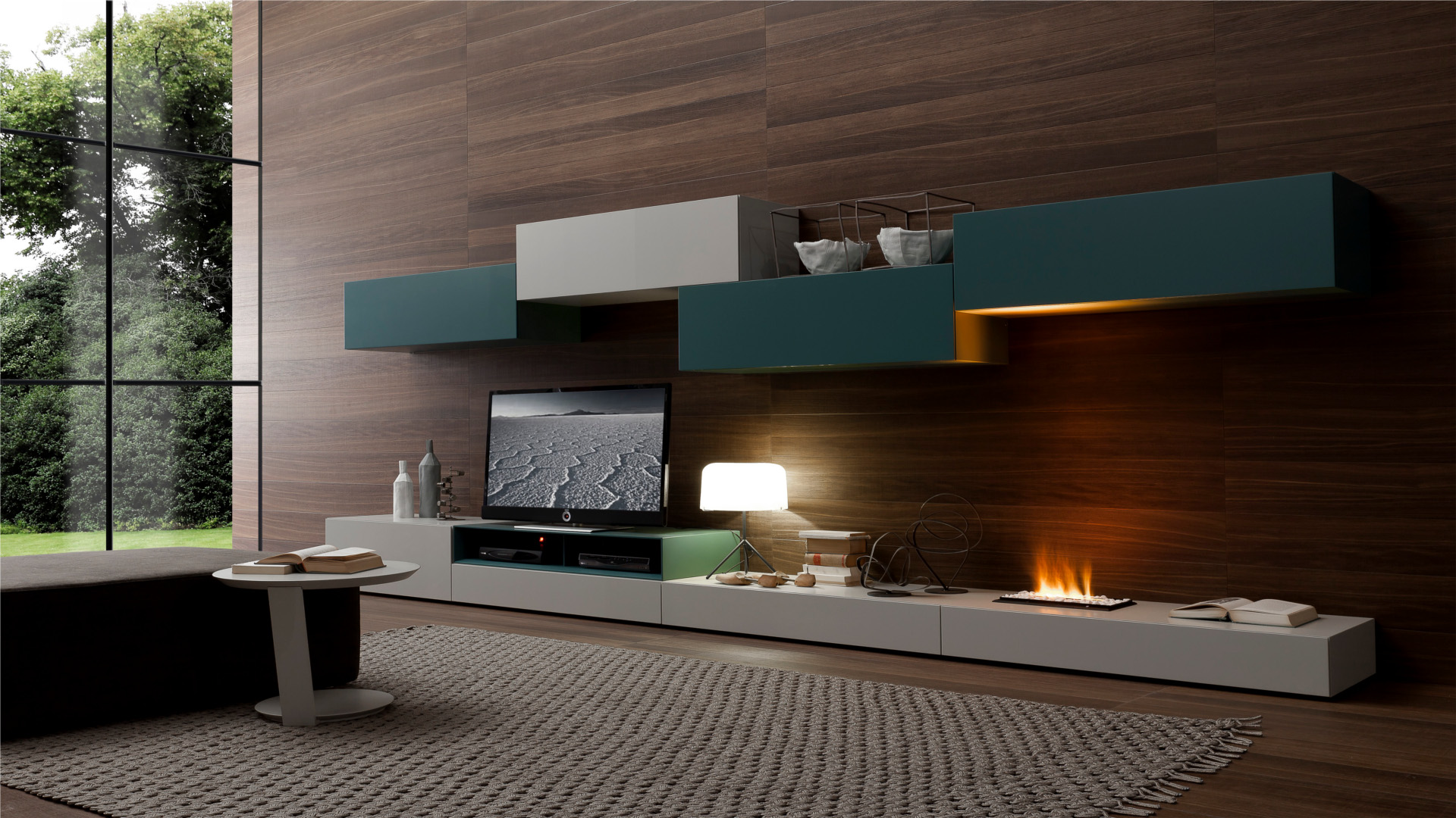 Modular systems in the living room for a beautiful decor