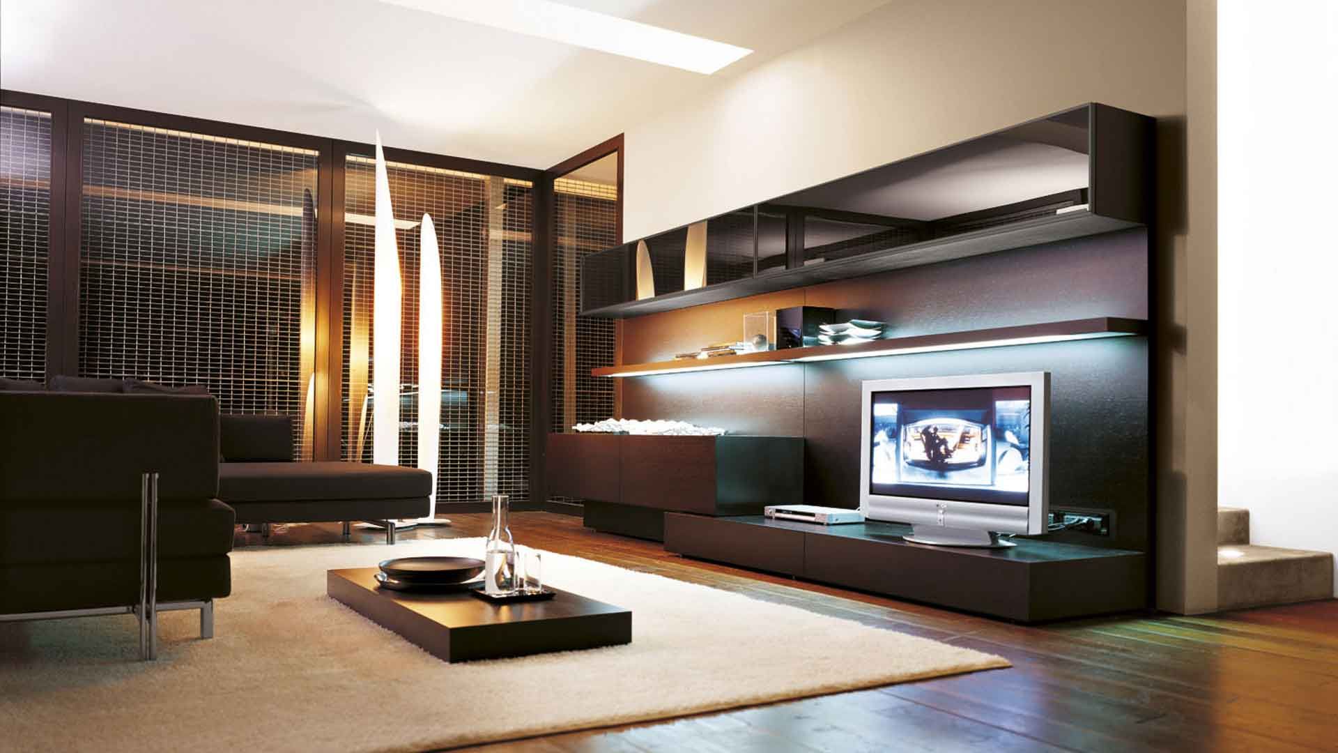 Creating a living room interior using modern modular systems