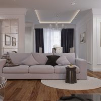 balts dīvāns guļamistabas interjera fotoattēlā