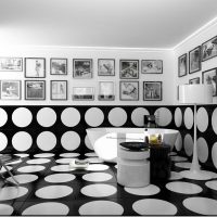 Papier peint noir à l'intérieur de la cuisine dans le style de elektika photo