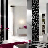 papier peint noir dans la conception du couloir dans le style de l'image elektika