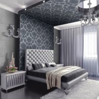 papier peint noir dans la conception de la chambre à coucher dans le style de la photo gothique