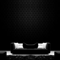 Papier peint noir dans la conception du salon dans l'image de style loft