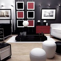 design raffinato di una camera da letto in foto a colori nera