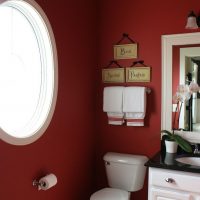 bright marsala color bathroom style picture