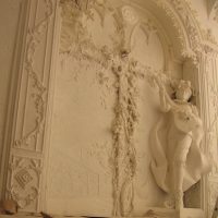 light style hallway with a bas-relief picture