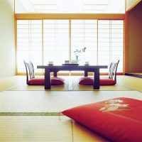 immagine luminosa di disegno della camera da letto di stile giapponese