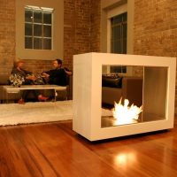 double-sided fireplace in the living room picture