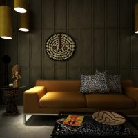 intérieur lumineux de l'appartement en style africain photo