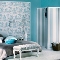 bright tiffany color in the bedroom interior picture