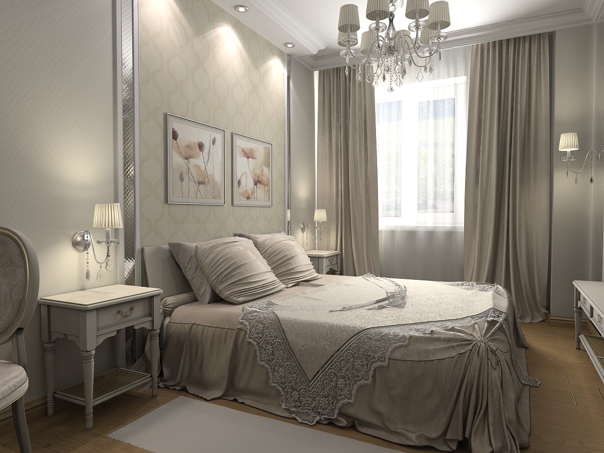 design luminoso della camera da letto in vari colori