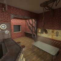 casa in stile steampunk con foto effetto antico
