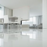 sol blanc lumineux dans le style de l'appartement photo