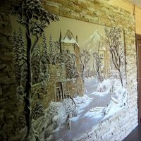 design lumineux du couloir avec une image en bas-relief