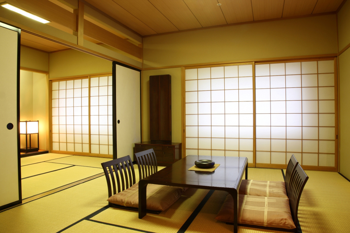 soggiorno in stile giapponese in stile chiaro