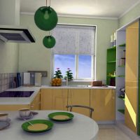 bellissimo interno della cucina beige in foto in stile high tech