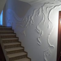 beautiful corridor design with bas-relief photo