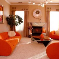 bel colore terracotta nel design della foto del soggiorno