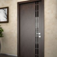 dark doors in walnut kitchen design photo