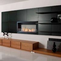 built-in electric fireplace in the bedroom picture