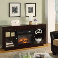 separate fireplace in the living room photo