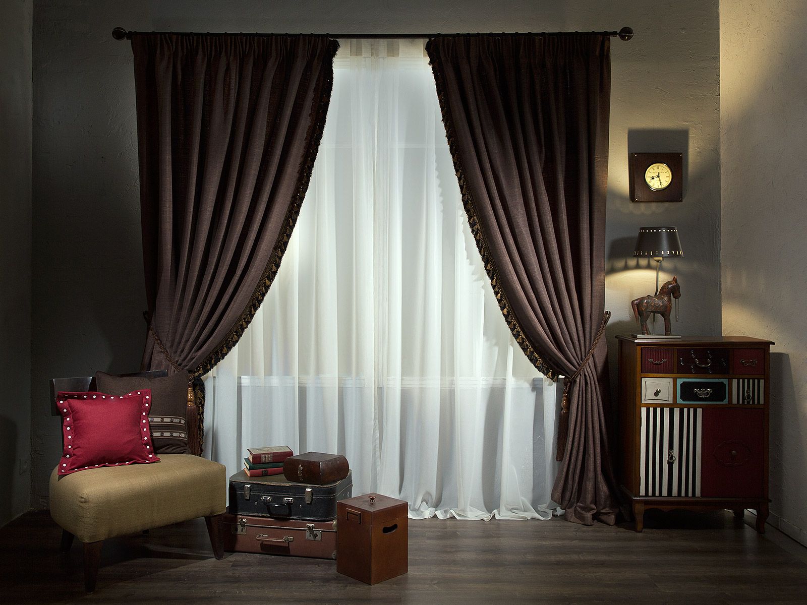 beautiful bedroom decor in chocolate color
