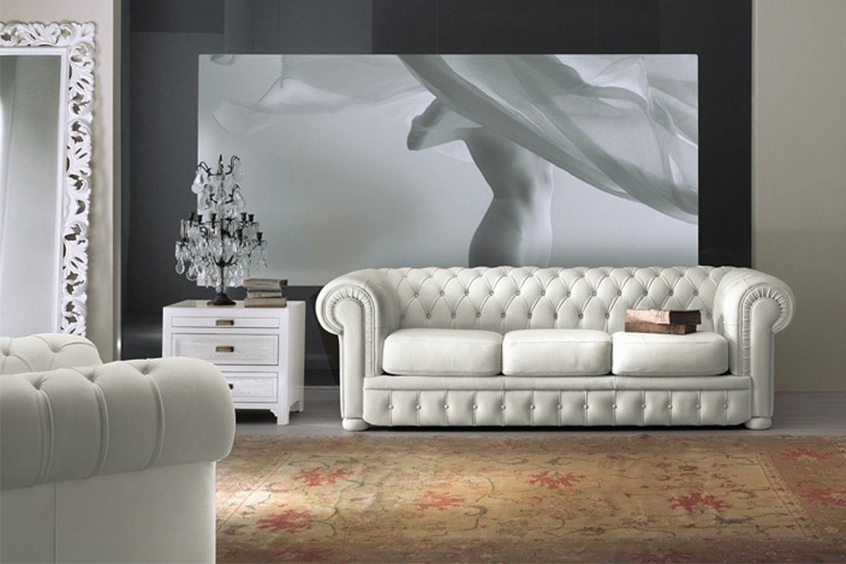 white sofa in the style of the apartment