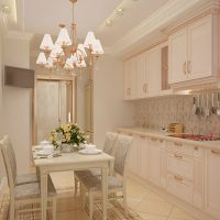 splendidi interni di cucina beige in stile provenzale