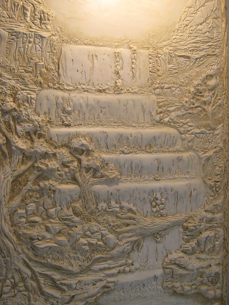 light style corridor with bas-relief
