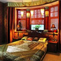 foto luminosa di stile etnico di stile della camera da letto