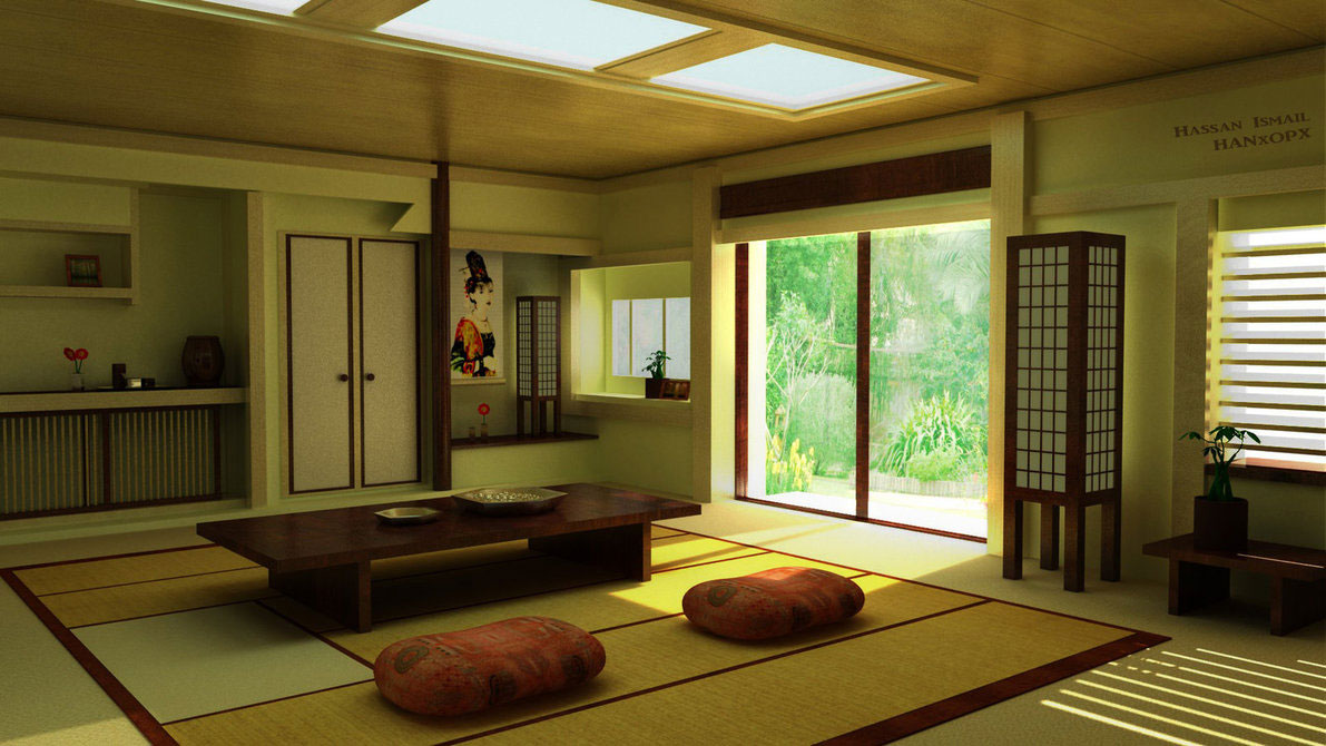 décor lumineux d'appartement de style japonais