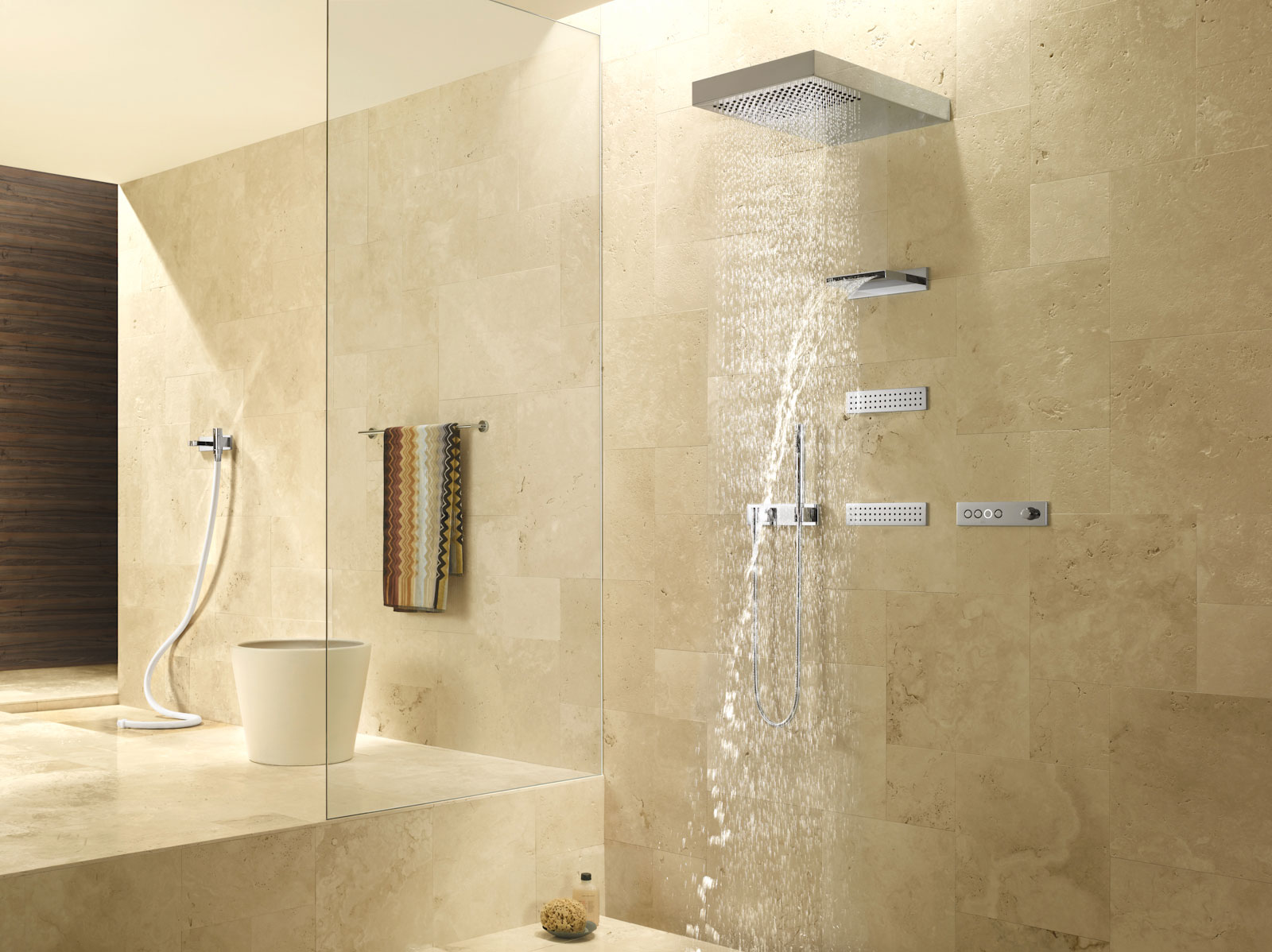 luminoso design del bagno con docce luminose