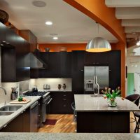 bright corridor design in chocolate color picture