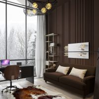 beautiful bedroom interior in chocolate color picture