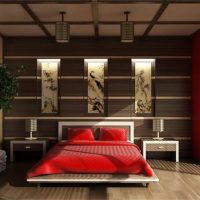 Foto di design camera da letto luminosa in stile giapponese