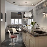 light style of white kitchen with a touch of beige photo