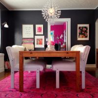 bright apartment interior in fuchsia color picture