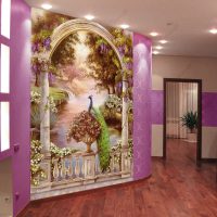murals in the decor of the apartment with a picture of nature photo
