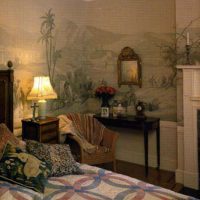 murals in the design of the bedroom with the image of the landscape photo