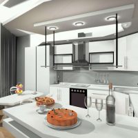 futurisme dans la conception de la cuisine en photo couleur vive