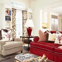 una combinazione di rosso con altri colori nello stile di una foto di casa