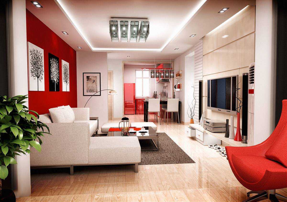 combinaison de rouge avec d'autres couleurs dans la conception de la maison
