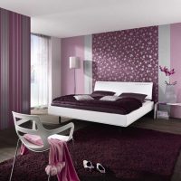 combination of lilac in the bedroom decor photo