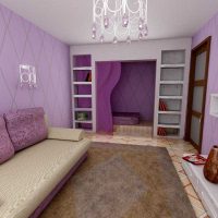 combination of lilac in the design of the apartment photo