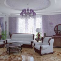 combining lilac in the design of the corridor photo