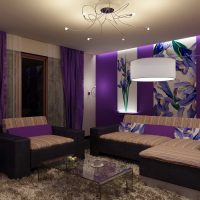 beau design de la chambre en violet