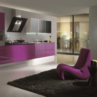 façade de cuisine moderne en violet